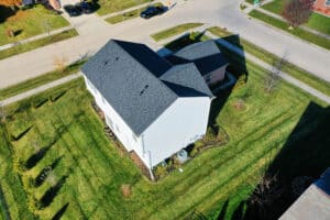 Birds eye view of new roof