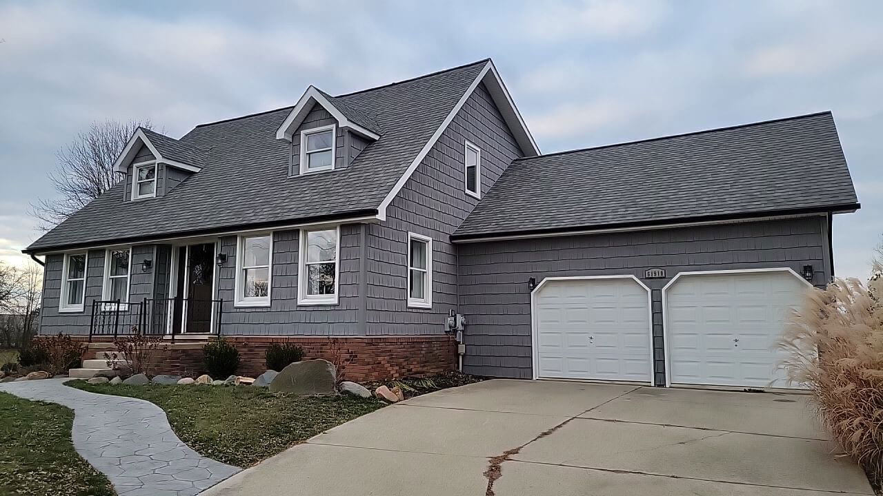 Home with new siding and roof