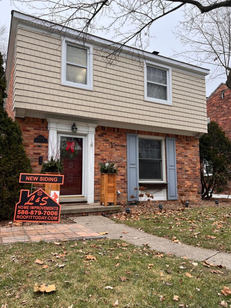 After new cedar shake vinyl siding