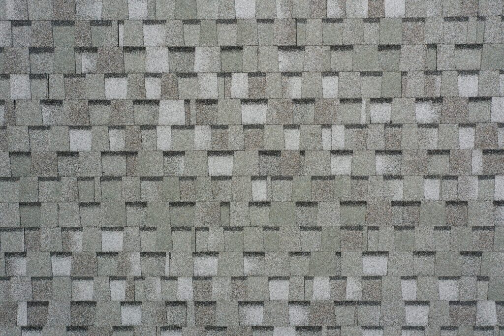 A close up of dimensional shingles