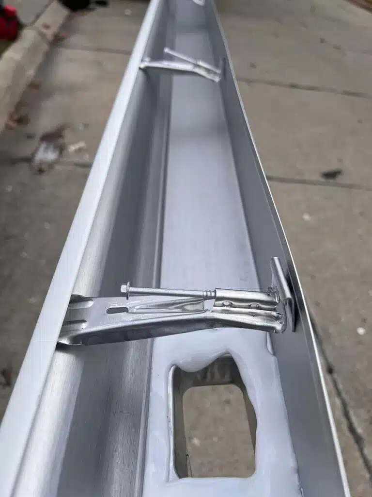 Long shot of a new gutter