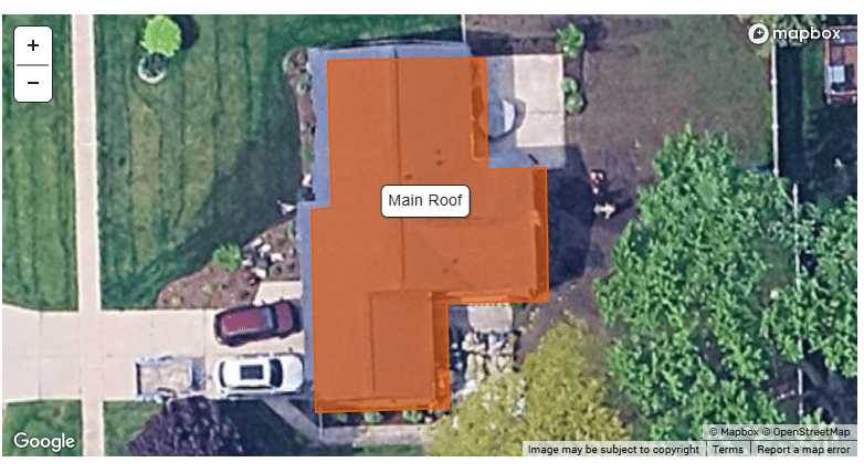 A satellite image from Roofle