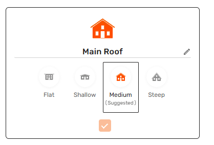 Roofle's slope options based on the inputted address