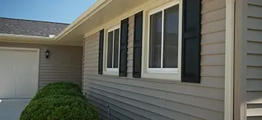 Brand new beige siding