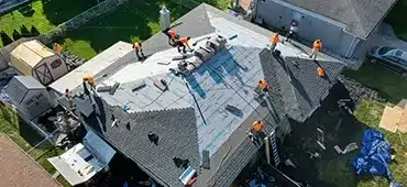 L&S Roofing contractors installing a new residential roof