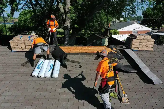 L&S Home Improvements workers installing a new roof