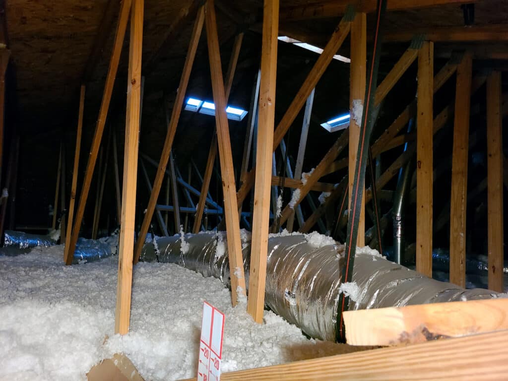 Light coming from open attic vents