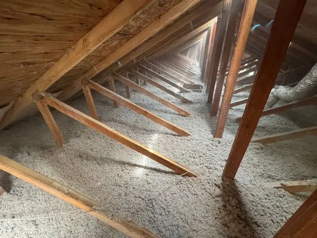 Attic with new insulation