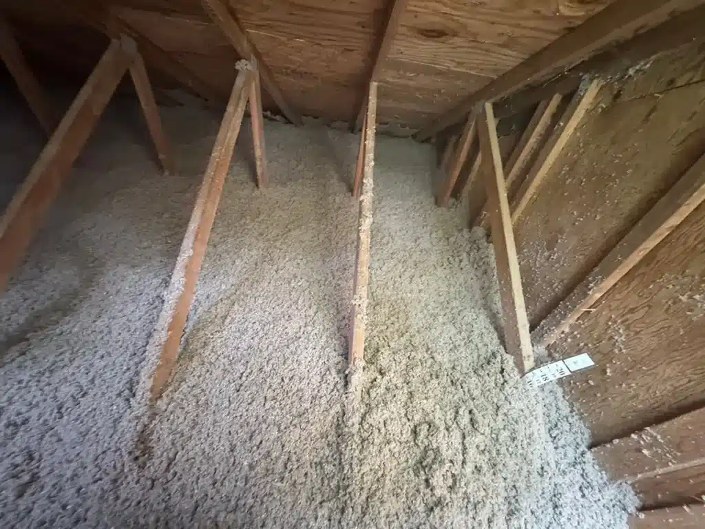 Attic with new insulation