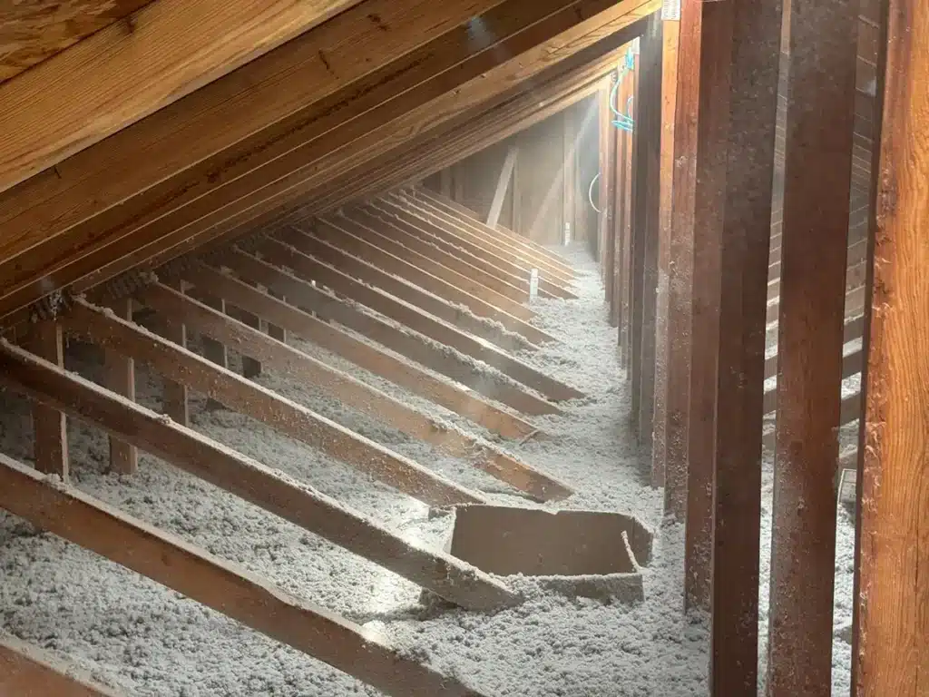 Attic with new insulation