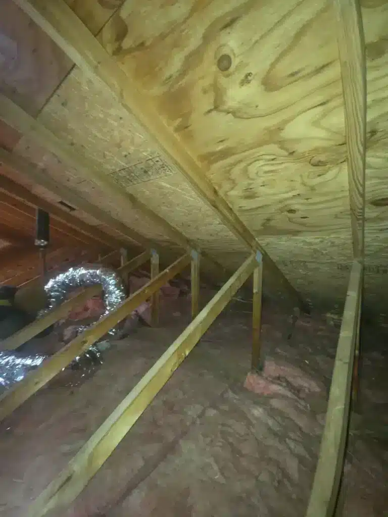 Attic with insulation