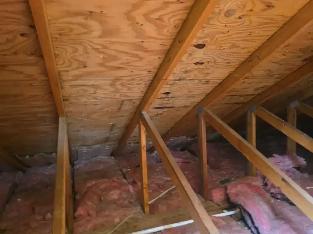 Attic with insulation
