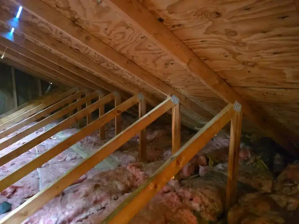 Attic with insulation